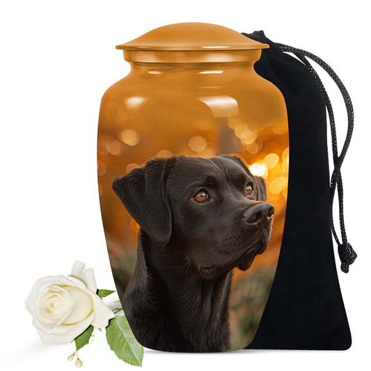 Golden Reflection Black Labrador Urn Handcrafted Large Dog