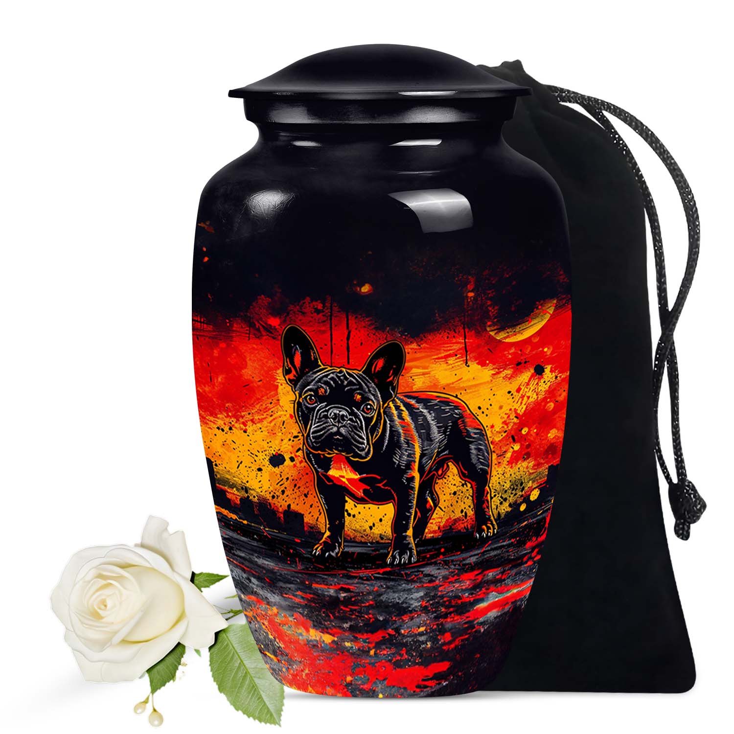 French Bulldog Sunset Blaze Tribute Urn Dog Memorial