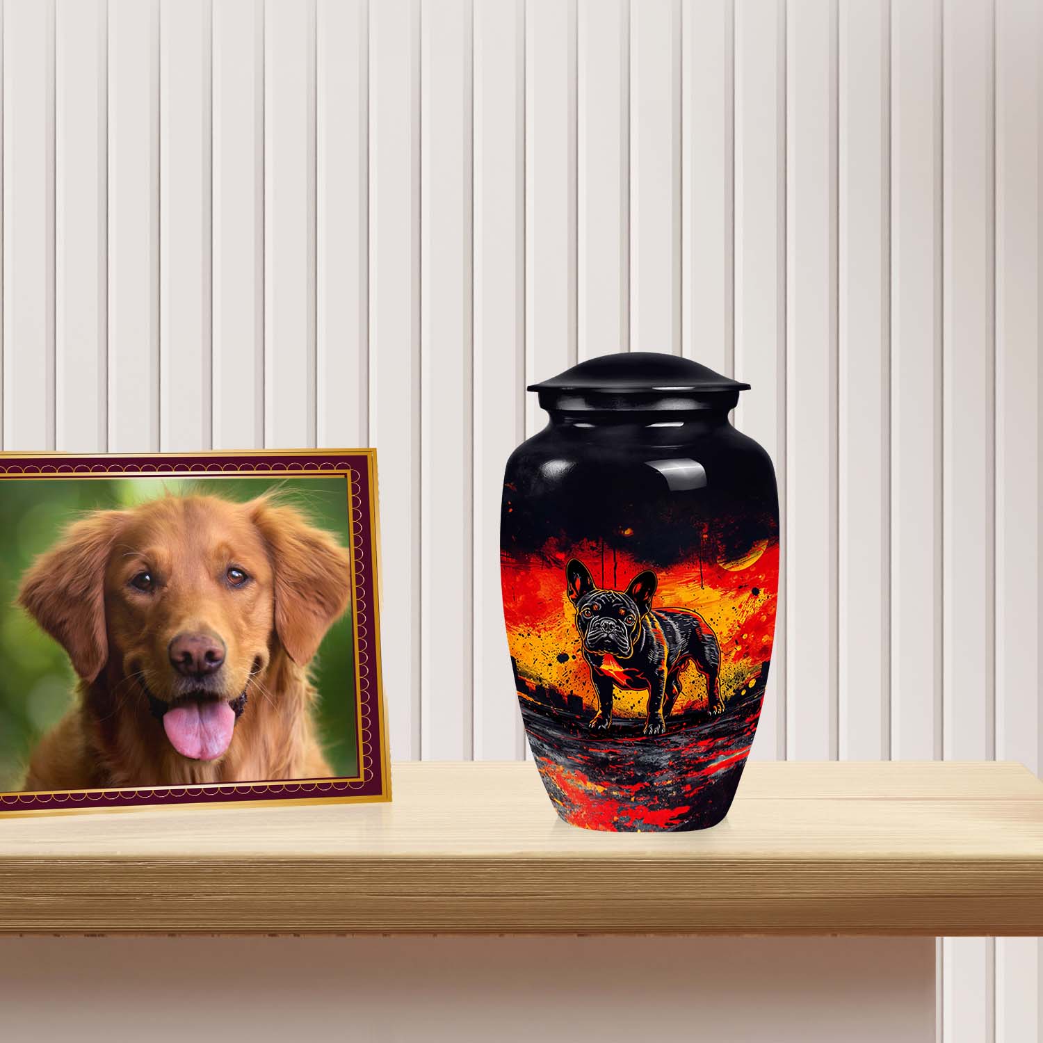 French Bulldog Sunset Blaze Tribute Urn Dog Memorial