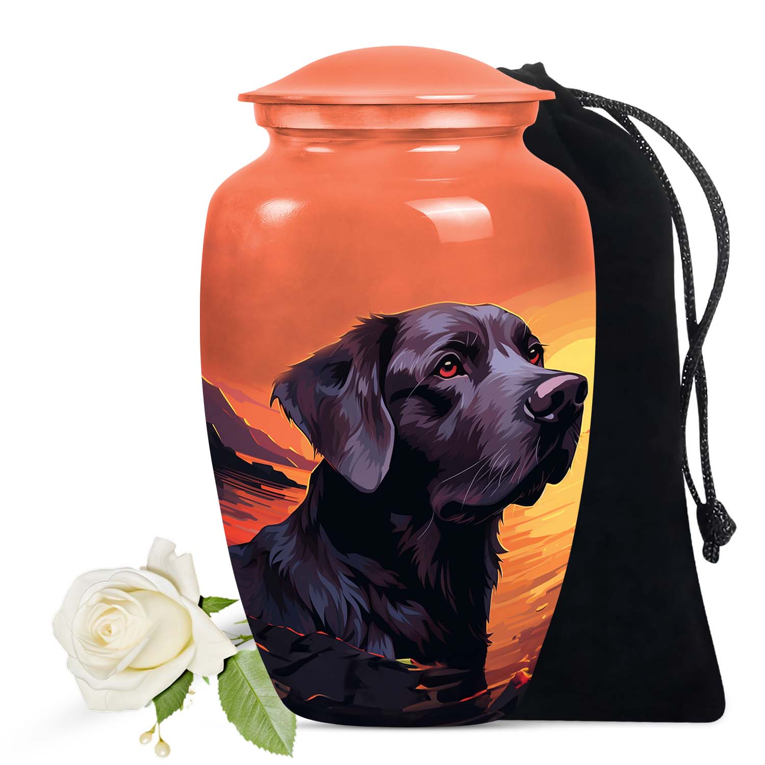 Black Labrador Dog Memorial Cremation Urn