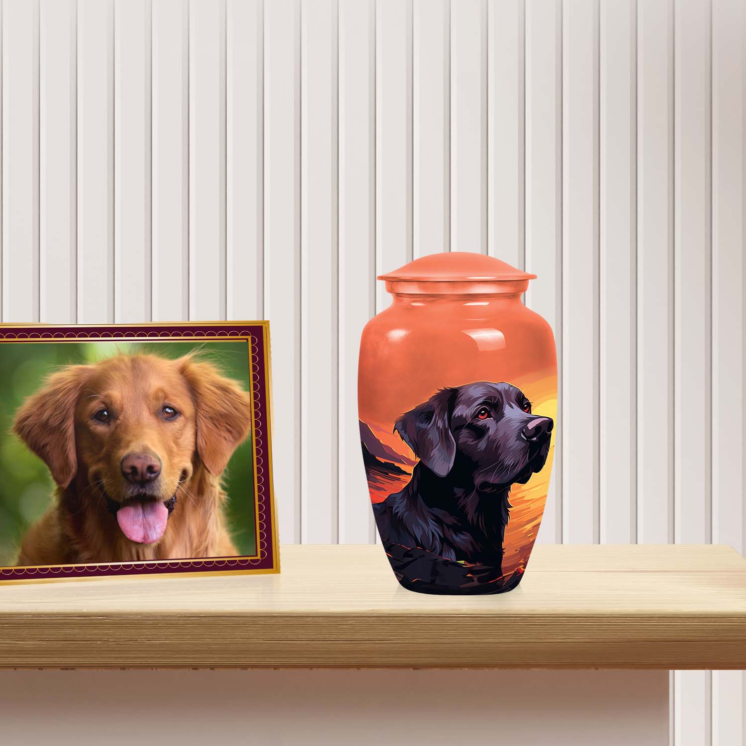 Black Labrador Dog Memorial Cremation Urn