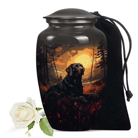 Black Labrador Dog Large Pet Memorial Urn