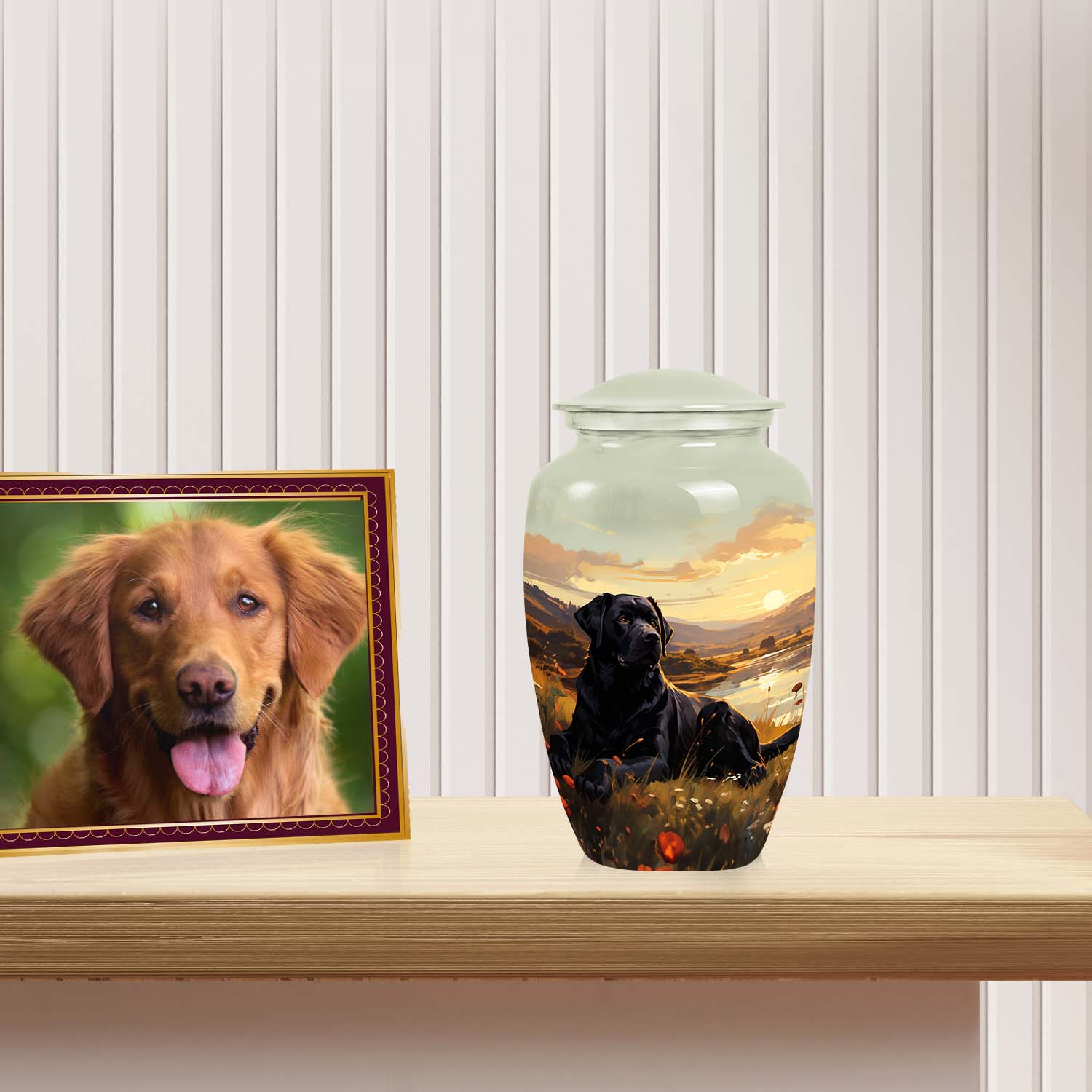 Black Labrador Dog Pet Miniature Cremation Urn