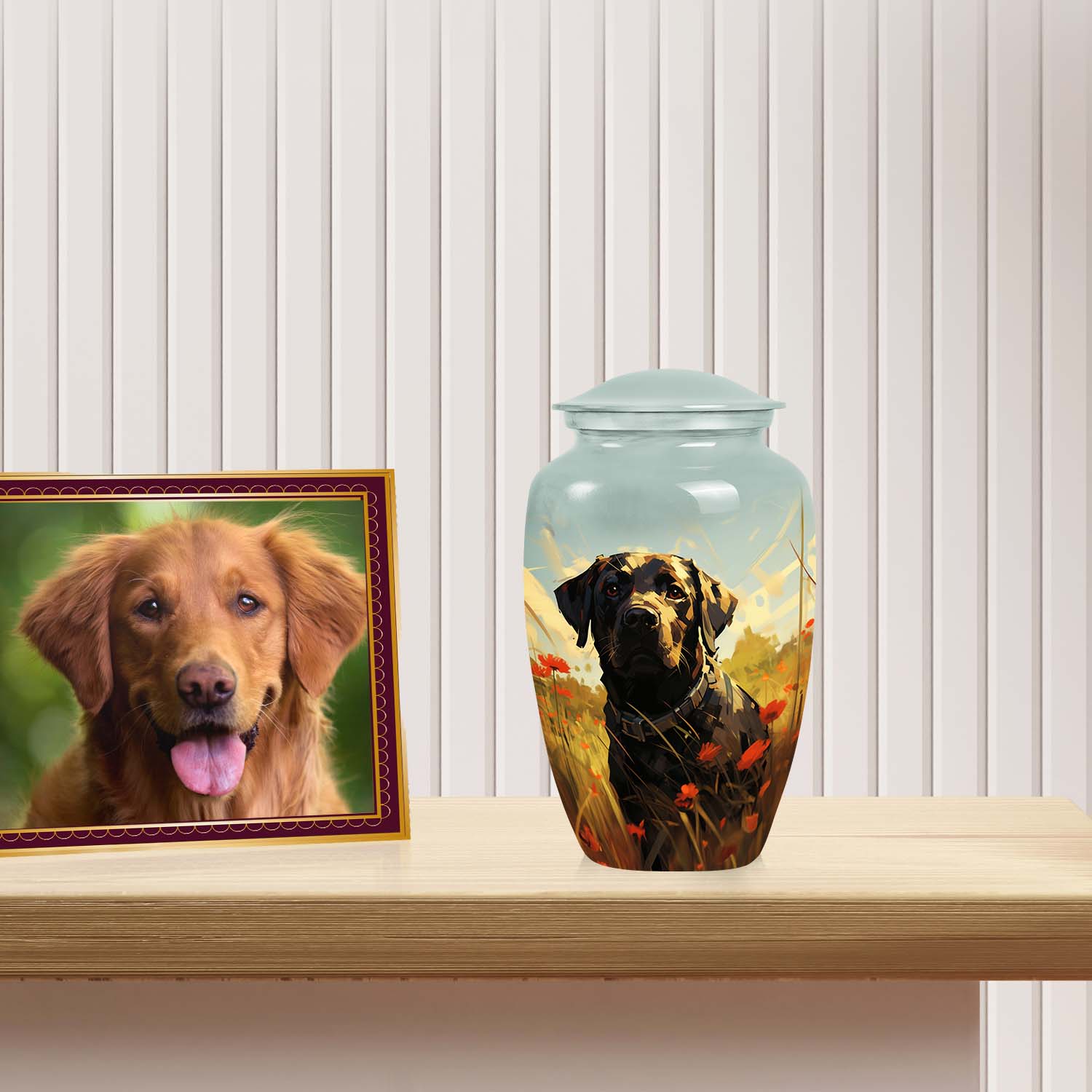 Black Labrador Burial Dog Pet Cremation Urn