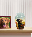 Black Labrador Burial Dog Pet Cremation Urn