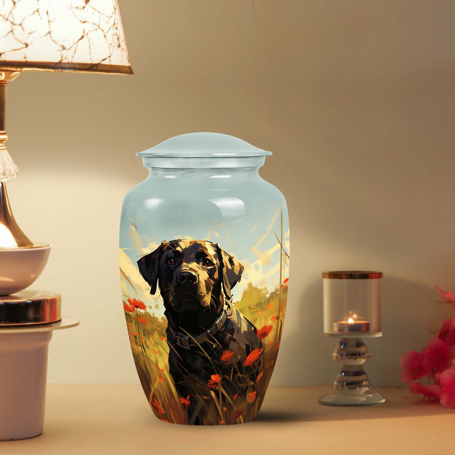 Black Labrador Burial Dog Pet Cremation Urn