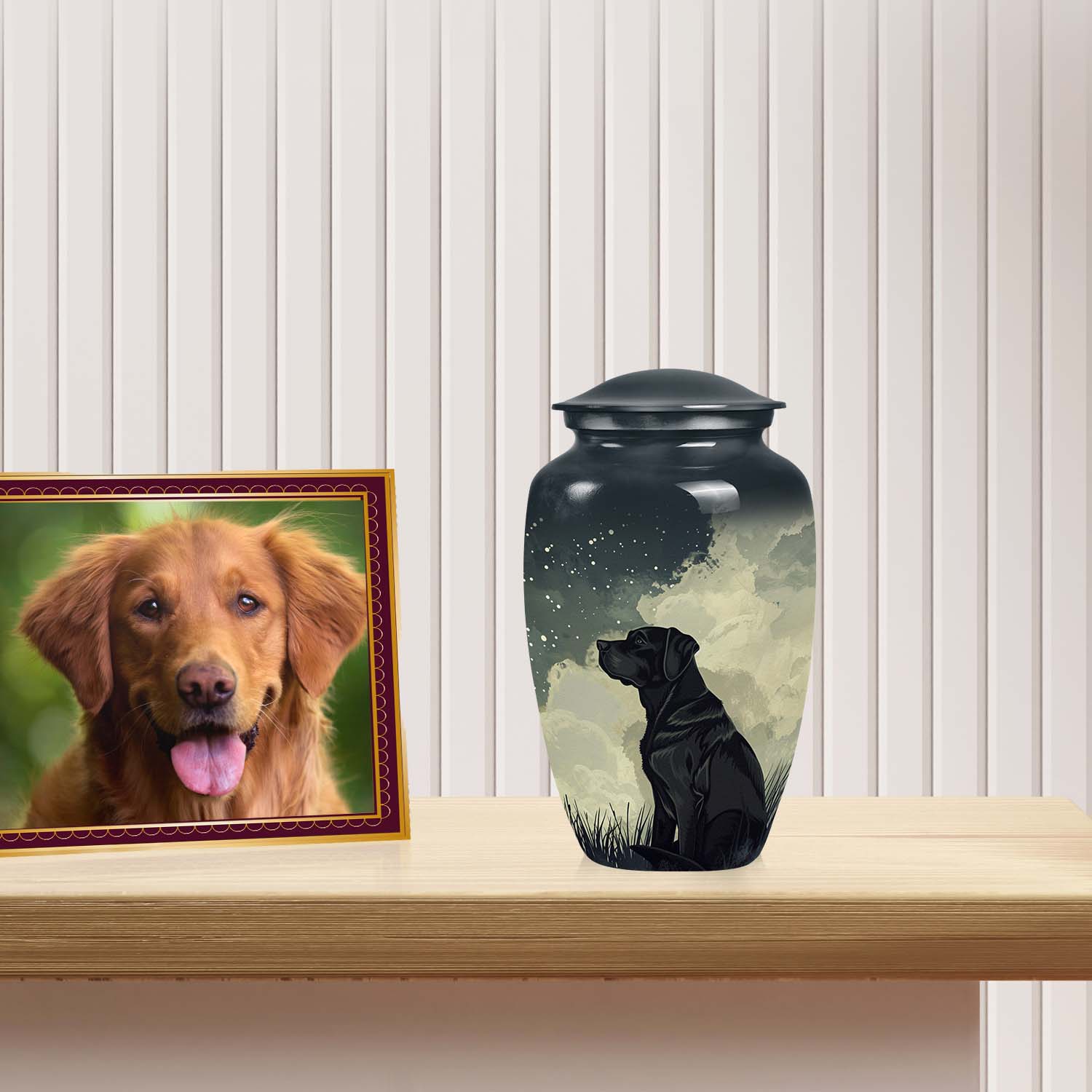 Black Labrador Dog Cremation Keepsake Pet Urn