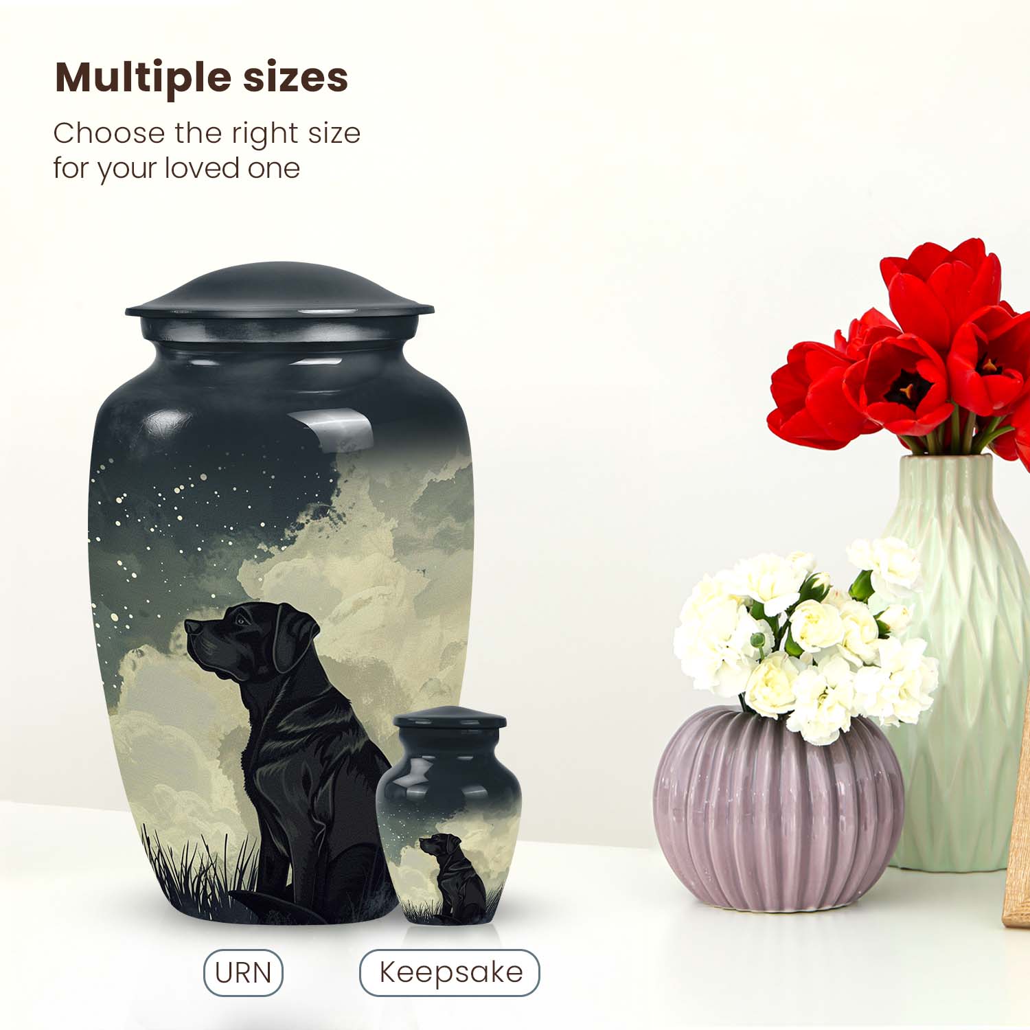 Black Labrador Dog Cremation Keepsake Pet Urn