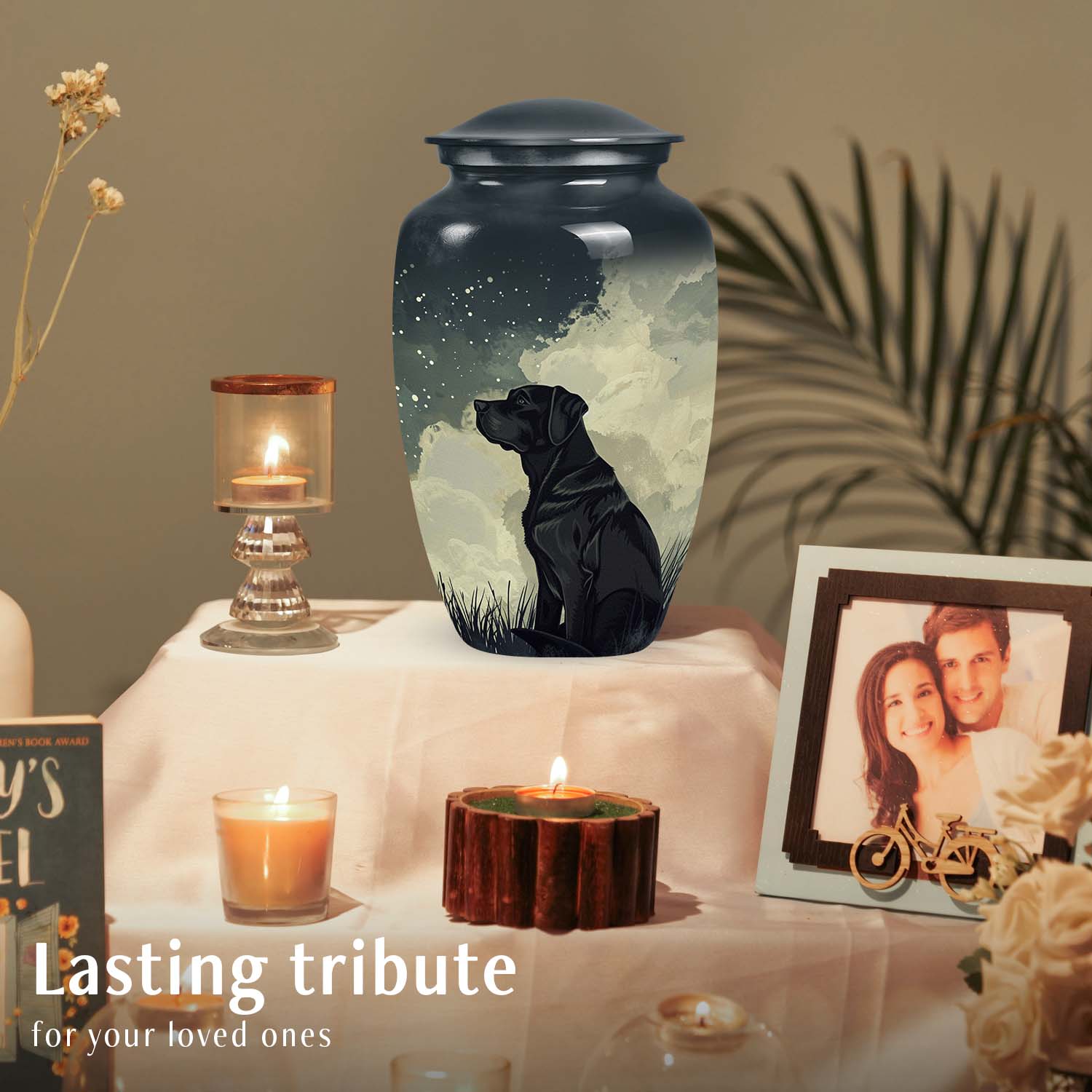 Black Labrador Dog Cremation Keepsake Pet Urn