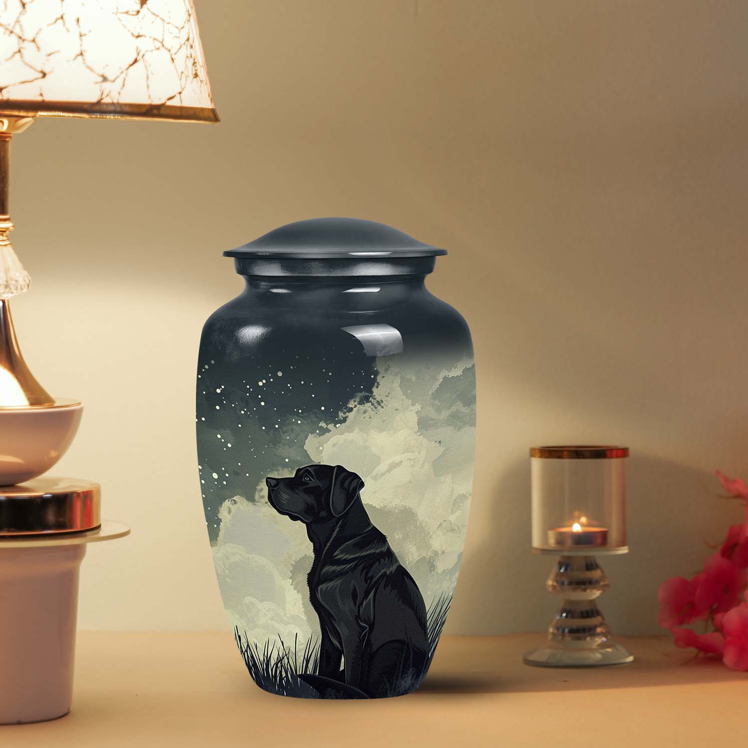 Black Labrador Dog Cremation Keepsake Pet Urn