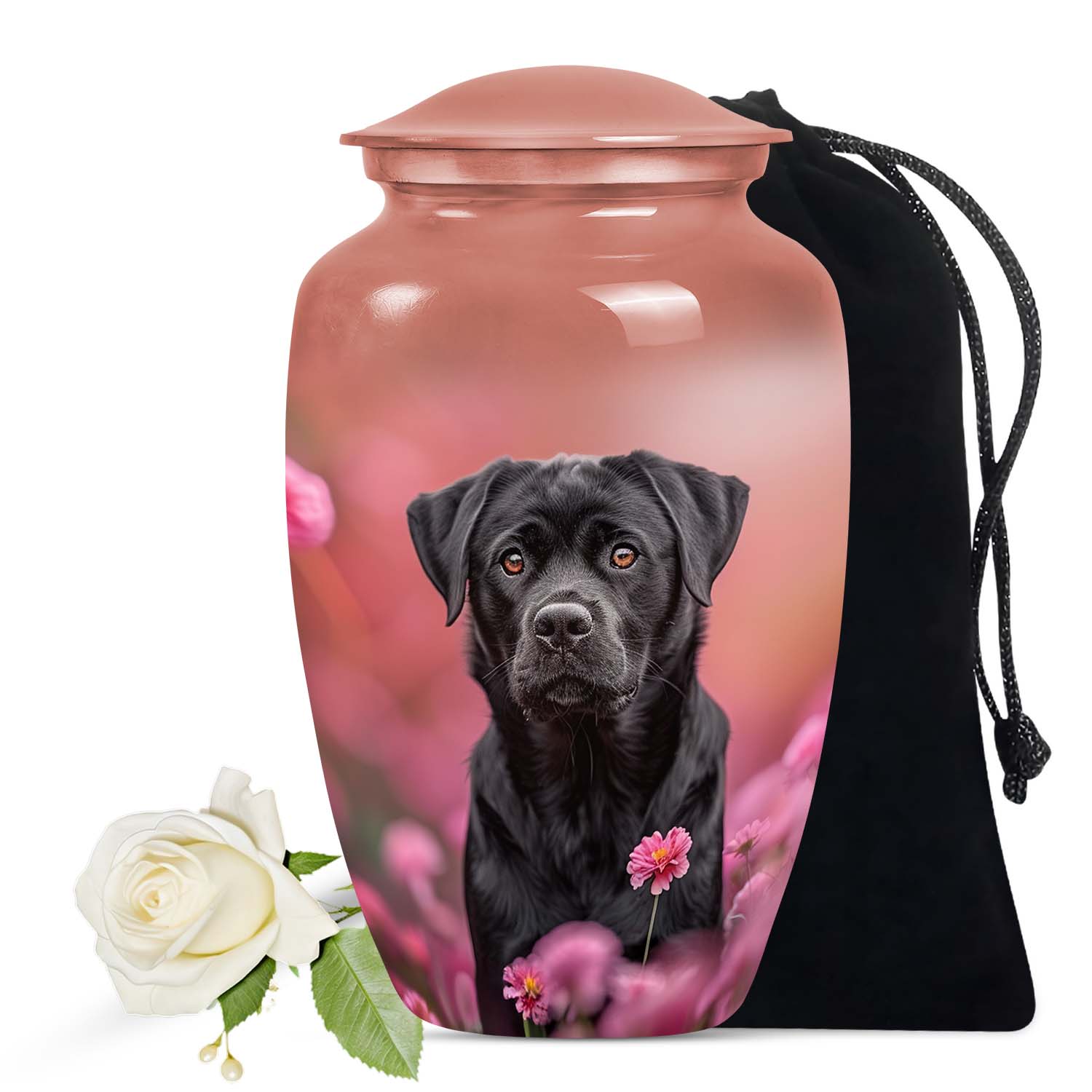 Black Labrador Cremation Urn for Pet Dog Ashes