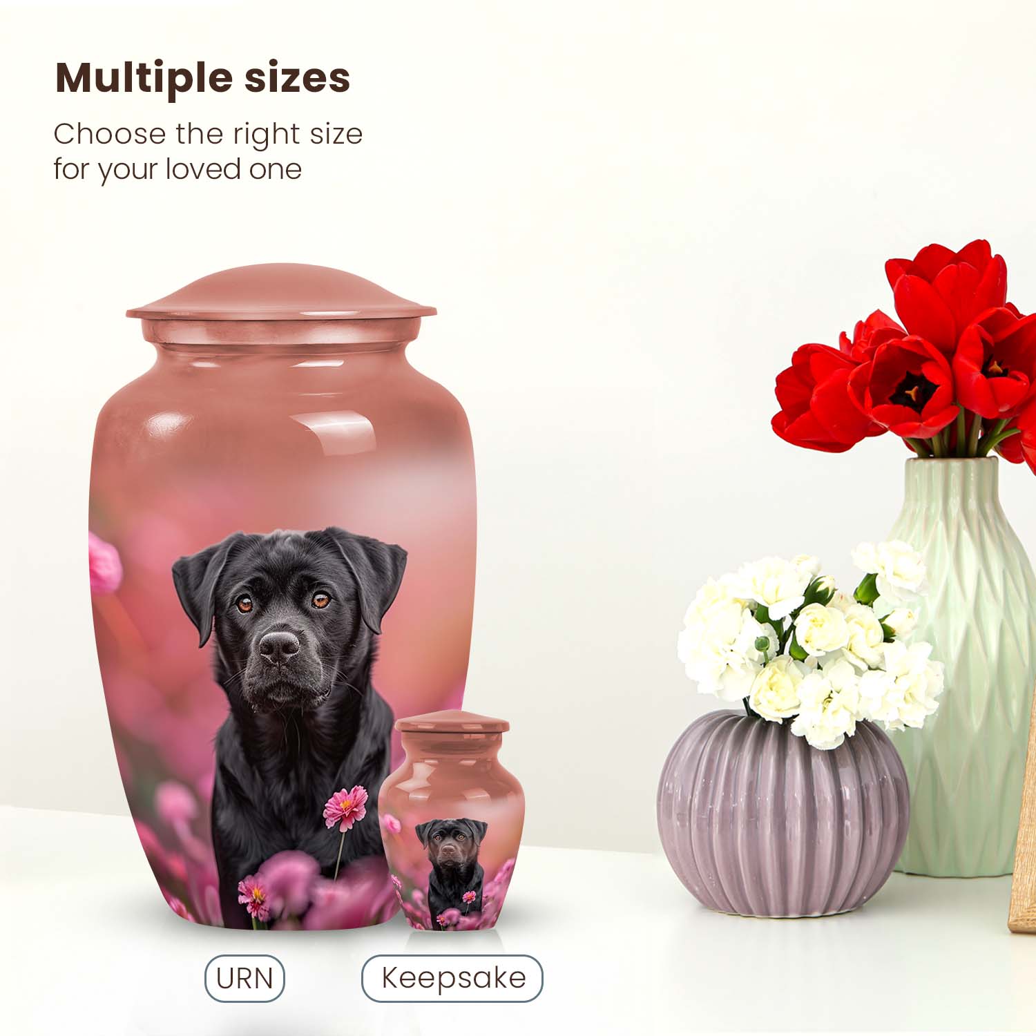 Black Labrador Cremation Urn for Pet Dog Ashes