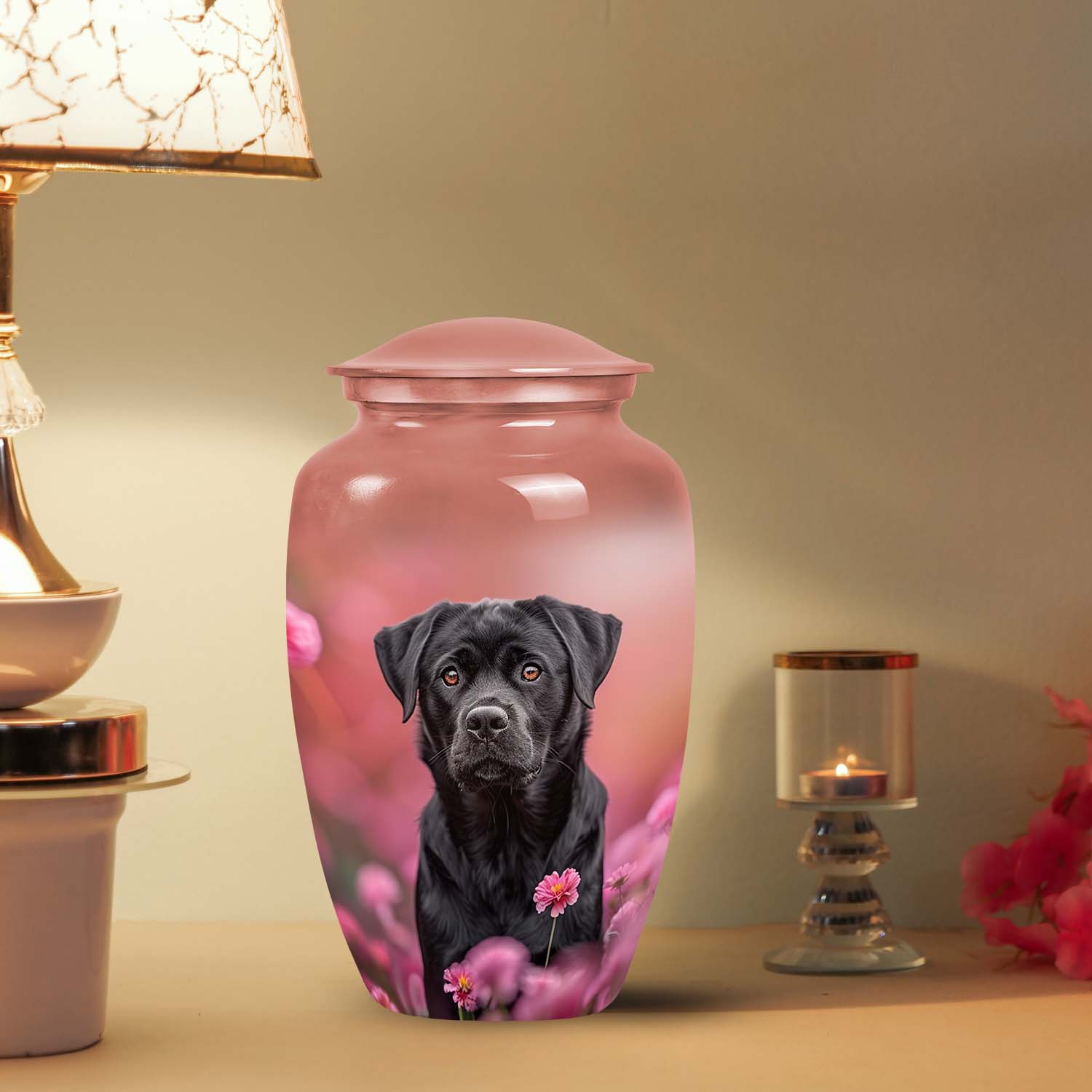 Black Labrador Cremation Urn for Pet Dog Ashes