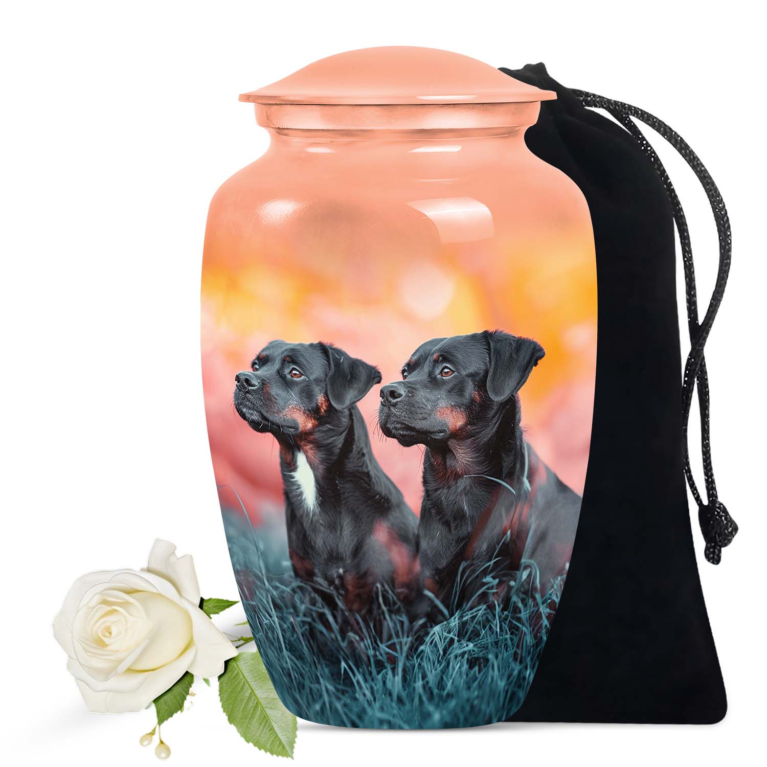 Rottweiler Dog Funeral Memorial Urn for Ashes