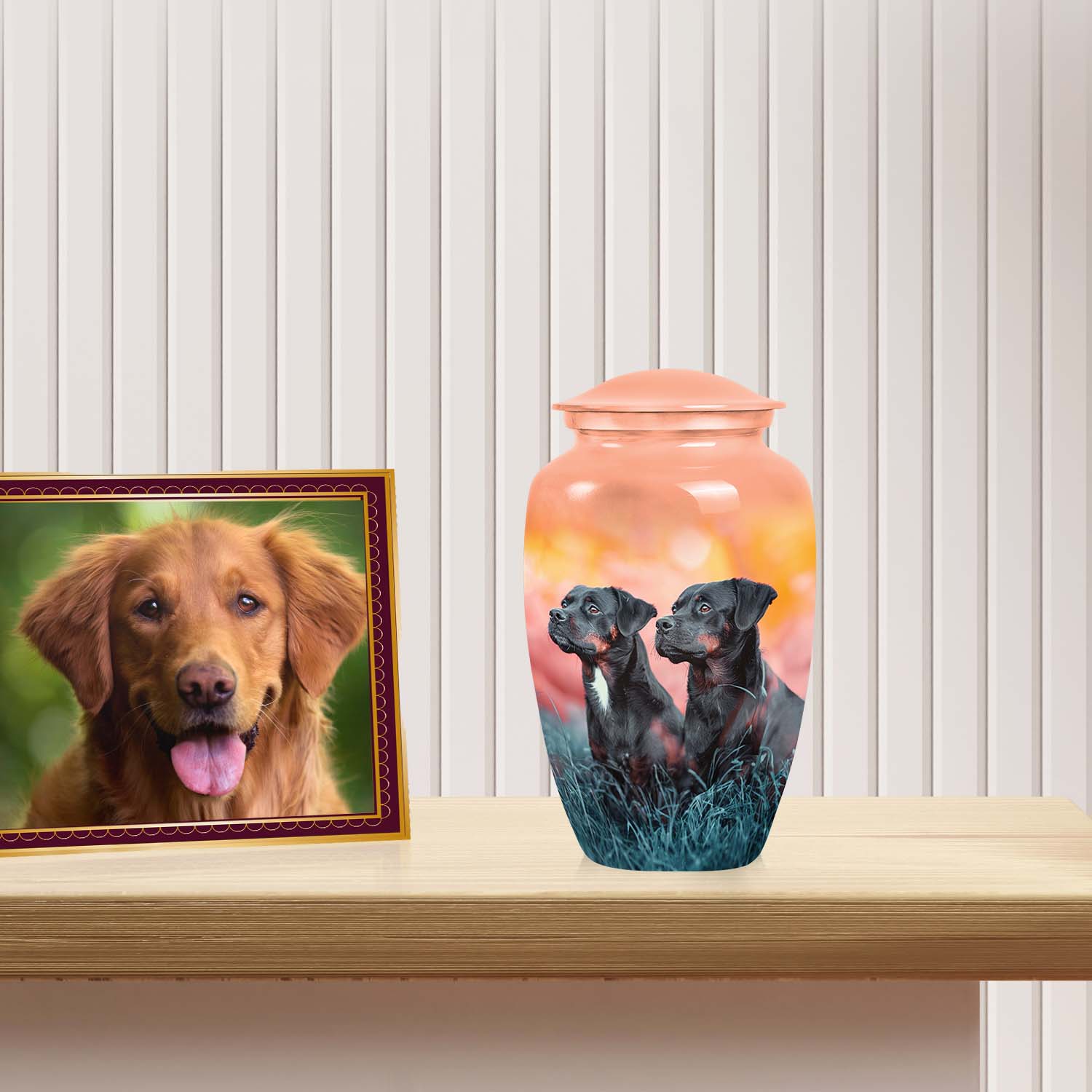 Rottweiler Dog Funeral Memorial Urn for Ashes