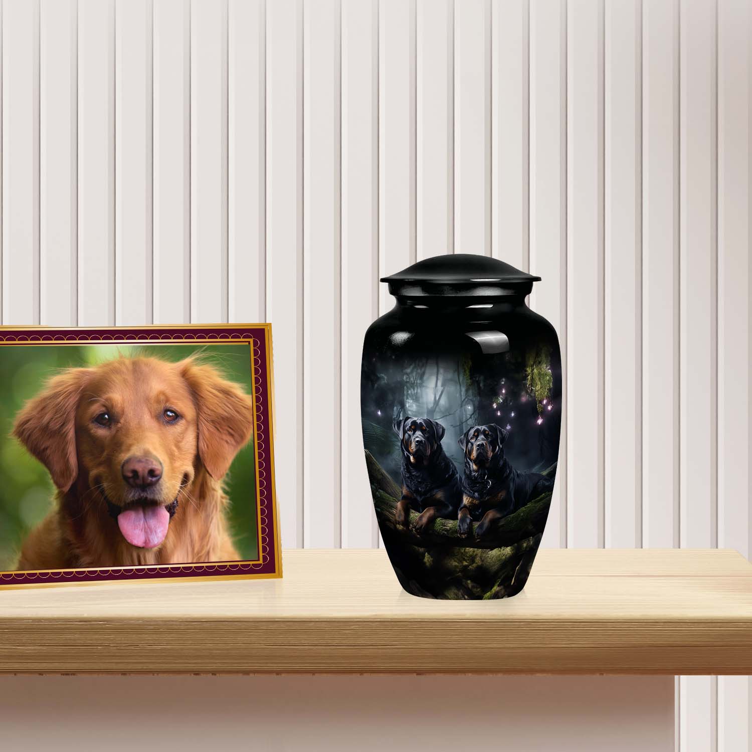 Rottweiler Dog Memorial Customize Cremation Urn