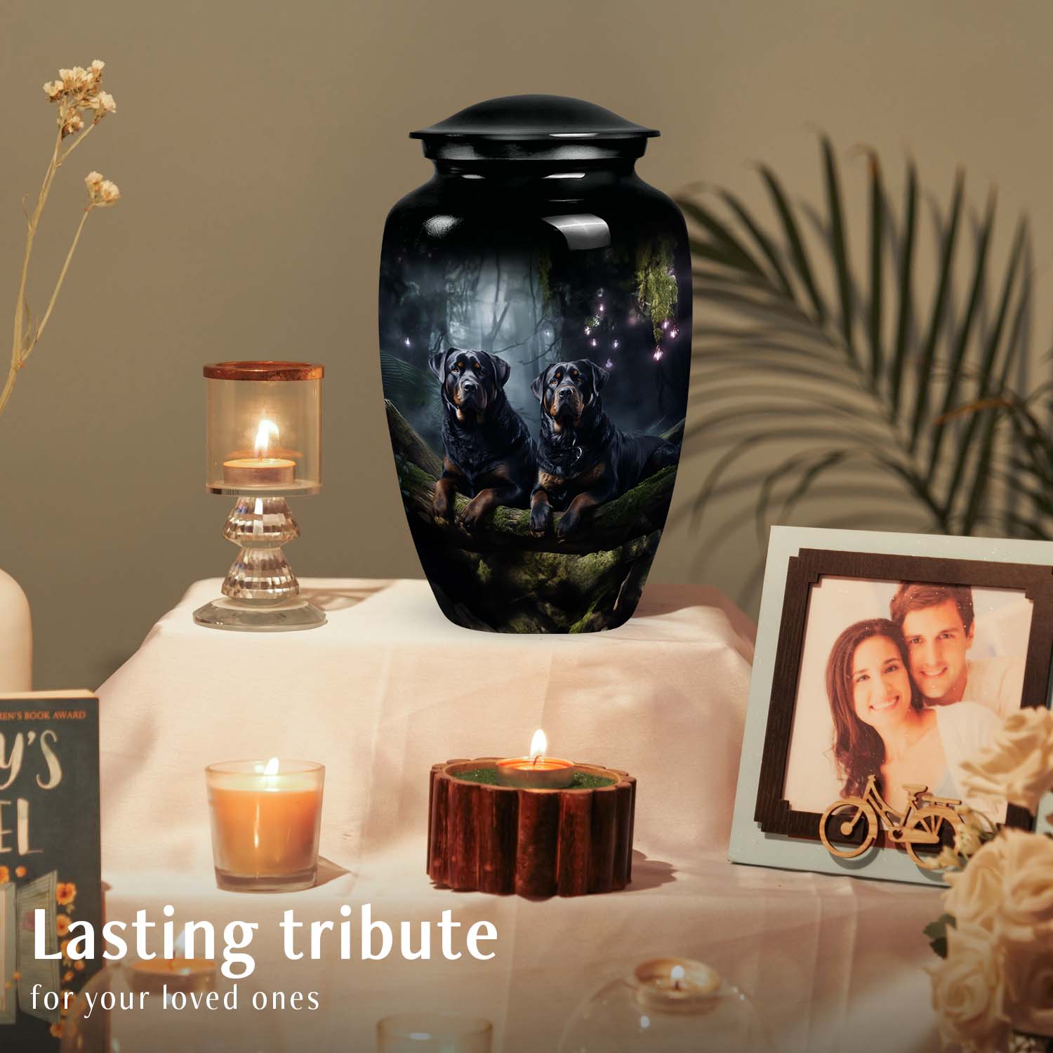 Rottweiler Dog Memorial Customize Cremation Urn