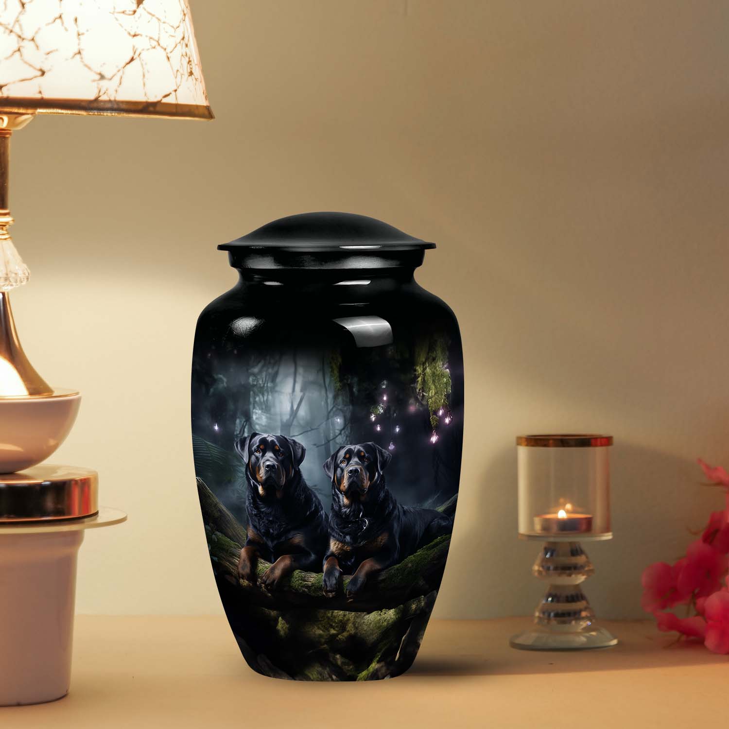 Rottweiler Dog Memorial Customize Cremation Urn