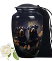 Double Rottweiler Dog Urn for Pet Ashes