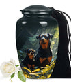 Double Rottweiler Pet Mini Urn for Ashes