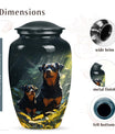 Double Rottweiler Pet Mini Urn for Ashes