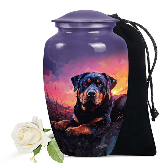 Rottweiler Pet Funeral Cremation Urn for Ashes