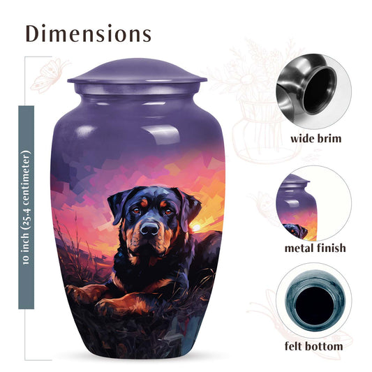 Rottweiler Pet Funeral Cremation Urn for Ashes