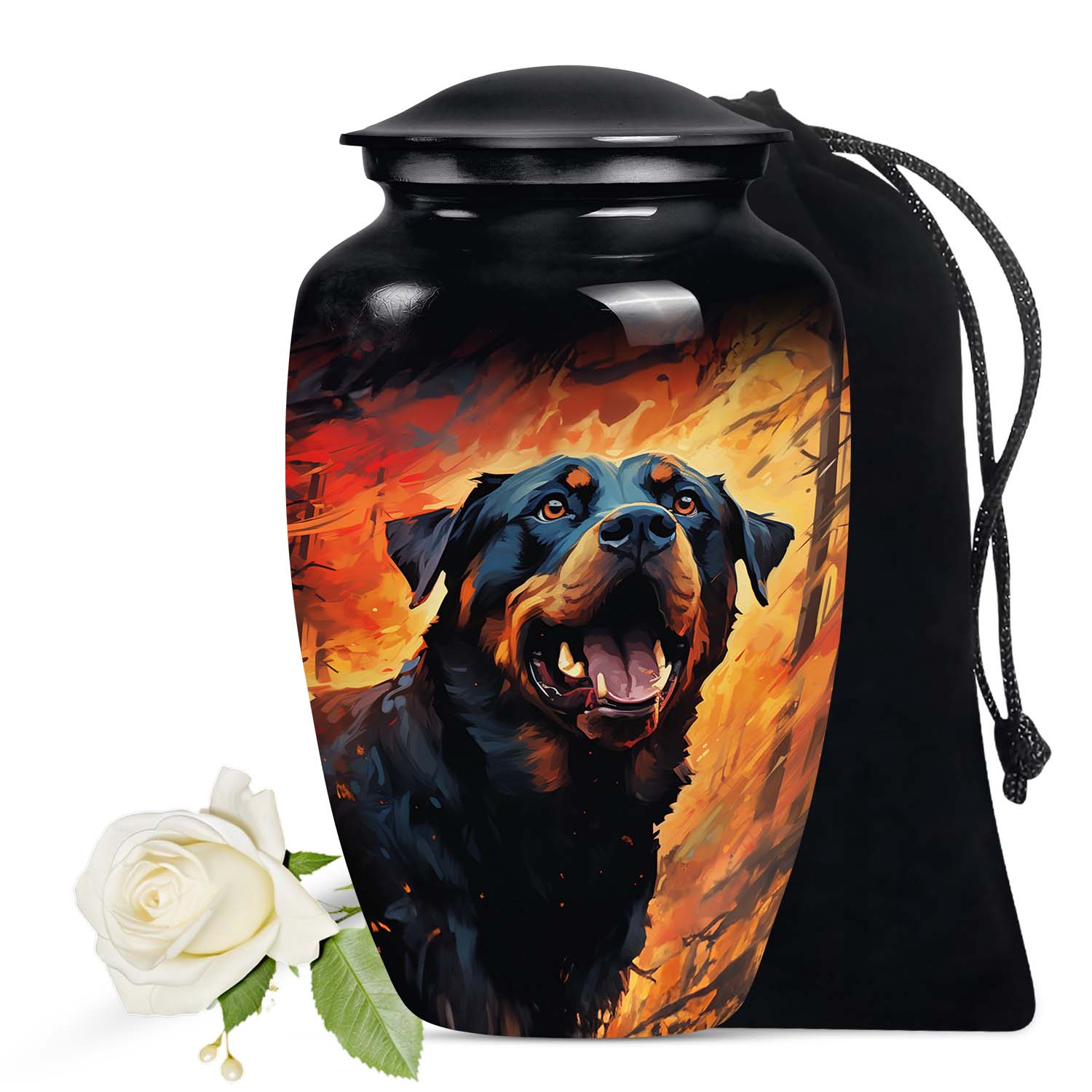 Rottweiler Dog Cremation Urn for Ashes Memorial urn