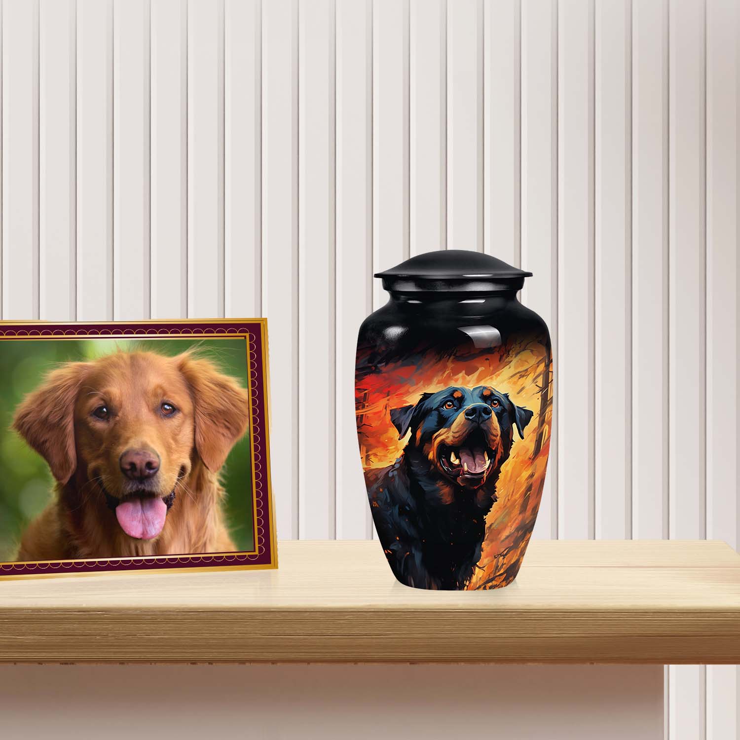 Rottweiler Dog Cremation Urn for Ashes Memorial urn