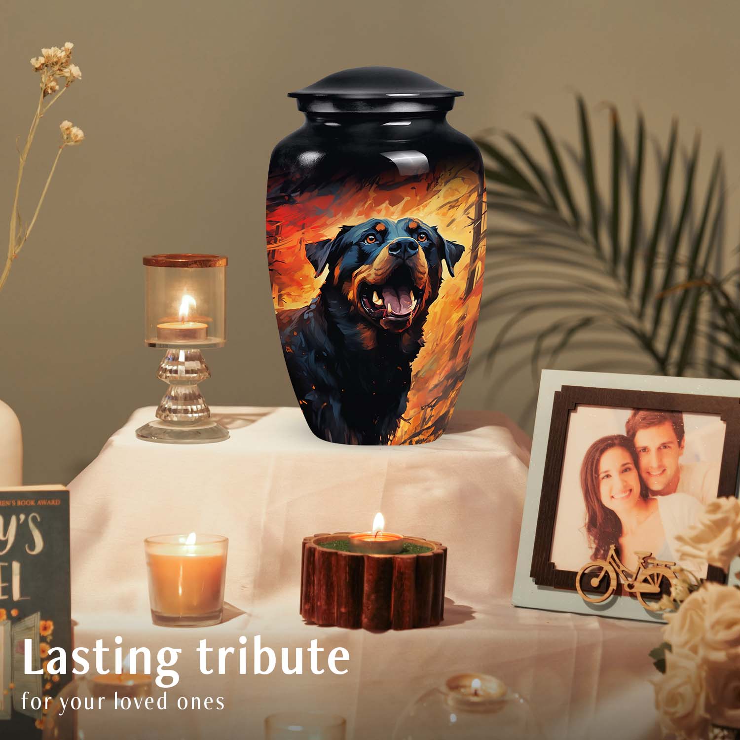 Rottweiler Dog Cremation Urn for Ashes Memorial urn