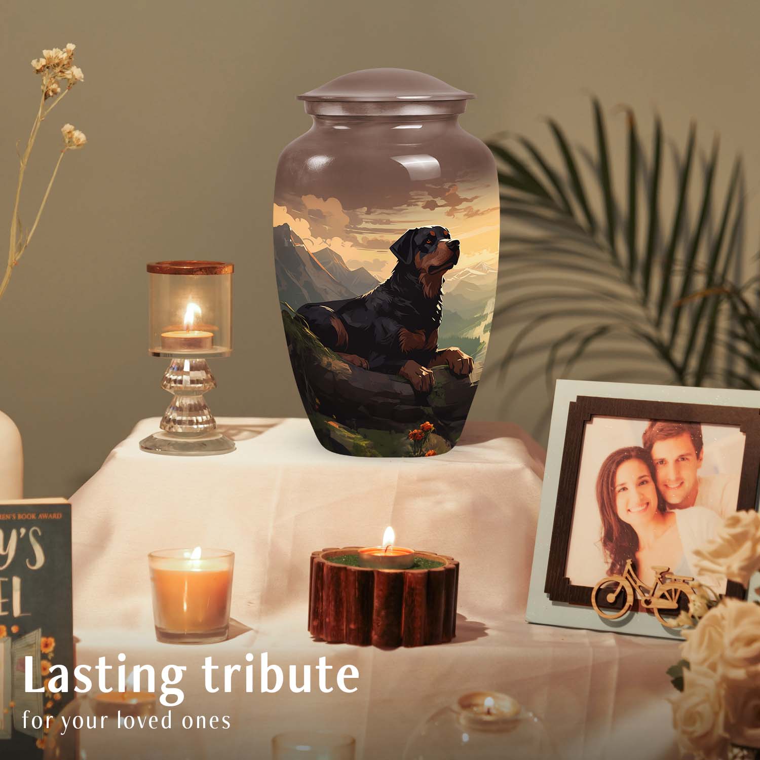 Mountain Ridge Rottweiler Pet Cremation Urn For Dog