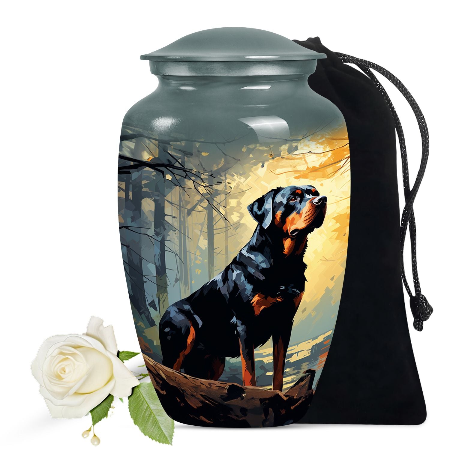 Rottweiler Dog Cremation Urn for Pet Ashes