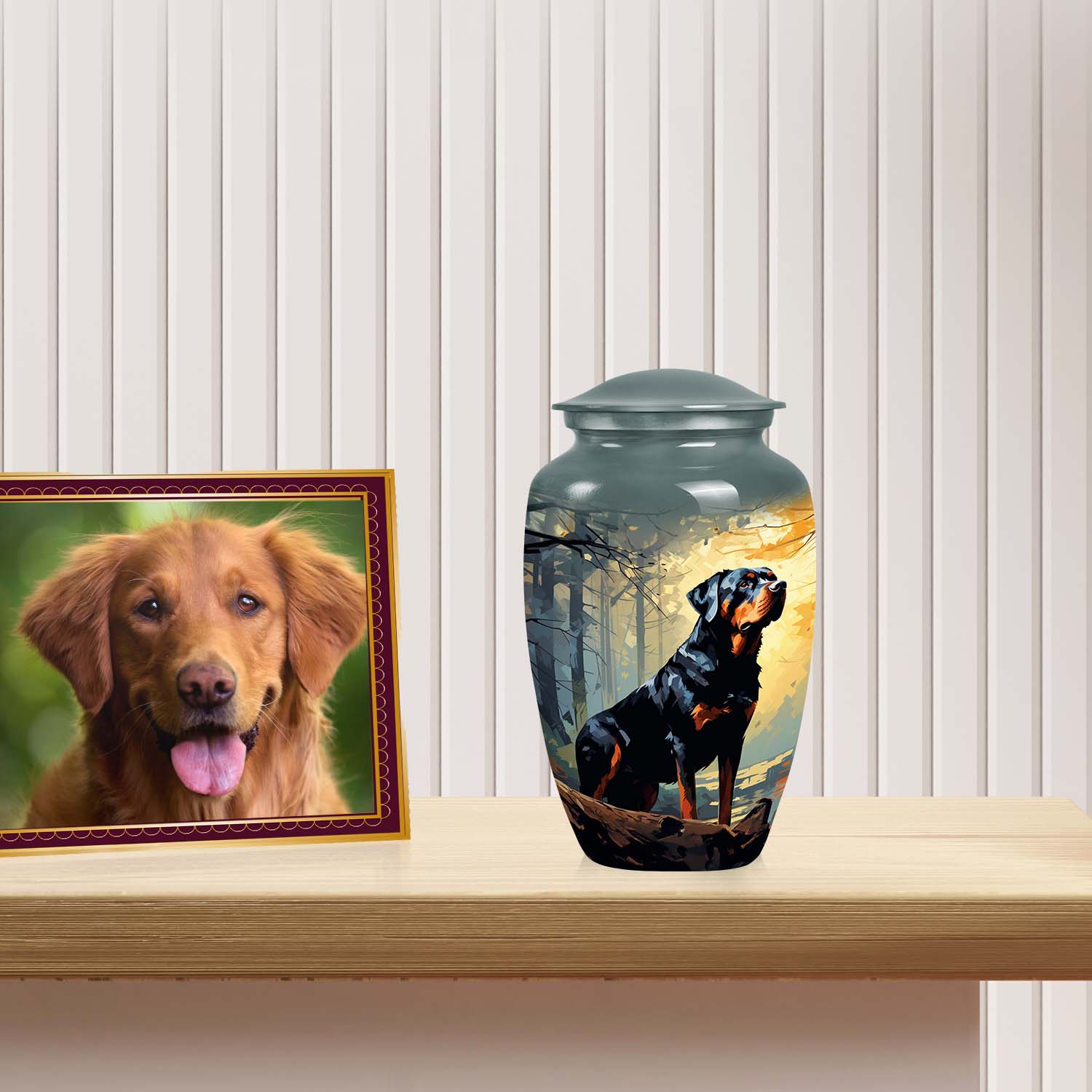 Rottweiler Dog Cremation Urn for Pet Ashes