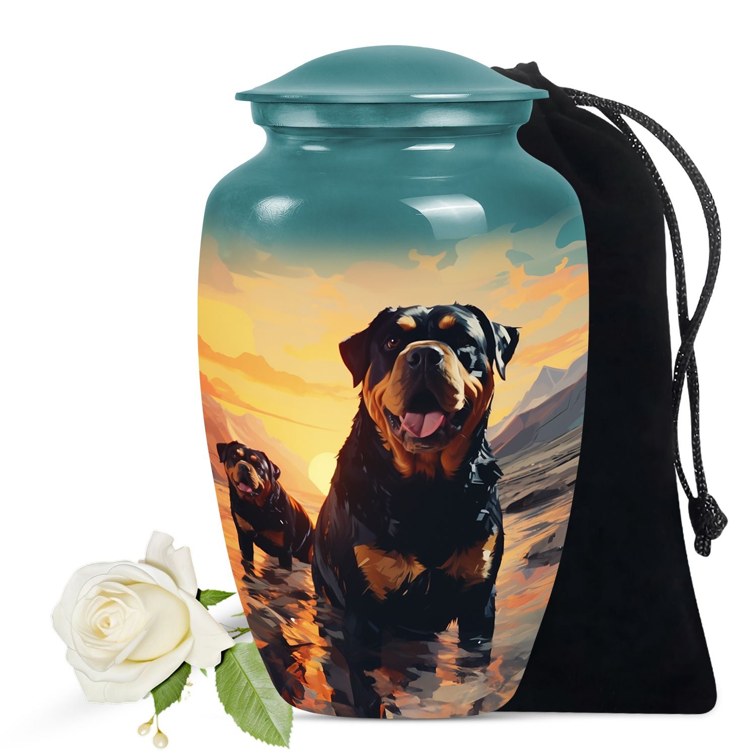 Rottweiler Dog Pet Cremation Urn for Ashes Memorial Urn