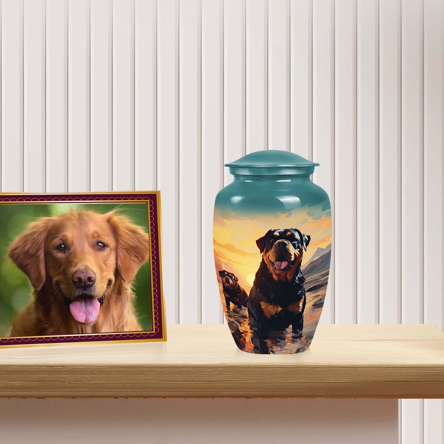 Rottweiler Dog Pet Cremation Urn for Ashes Memorial Urn