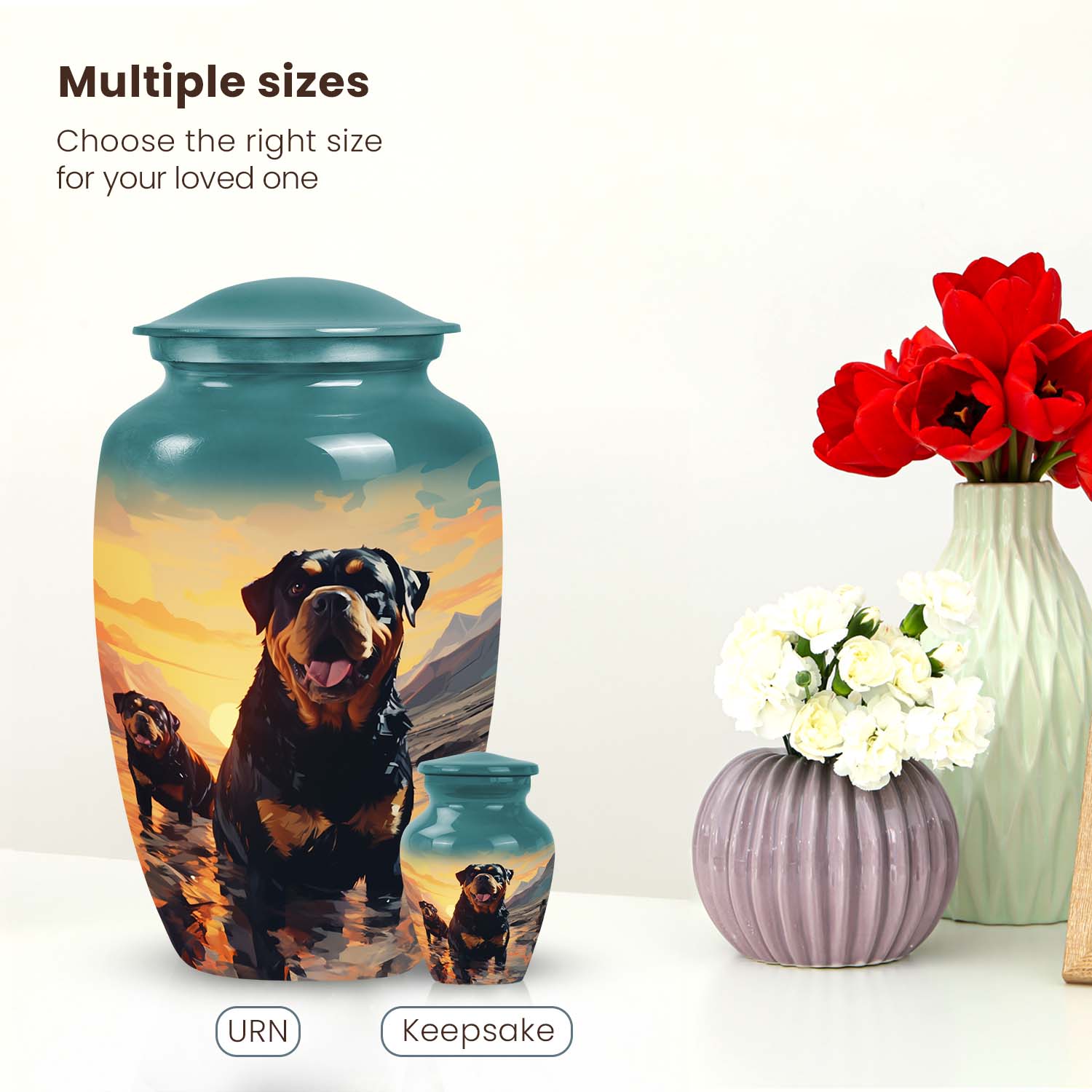 Rottweiler Dog Pet Cremation Urn for Ashes Memorial Urn