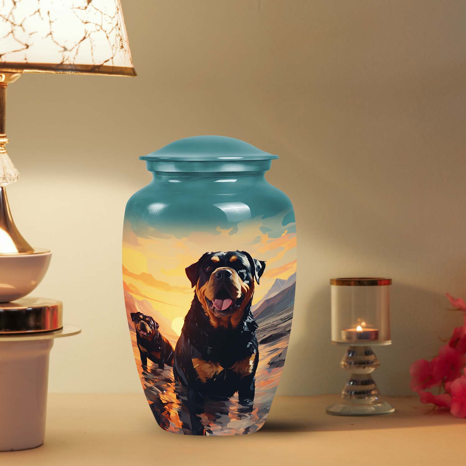 Rottweiler Dog Pet Cremation Urn for Ashes Memorial Urn