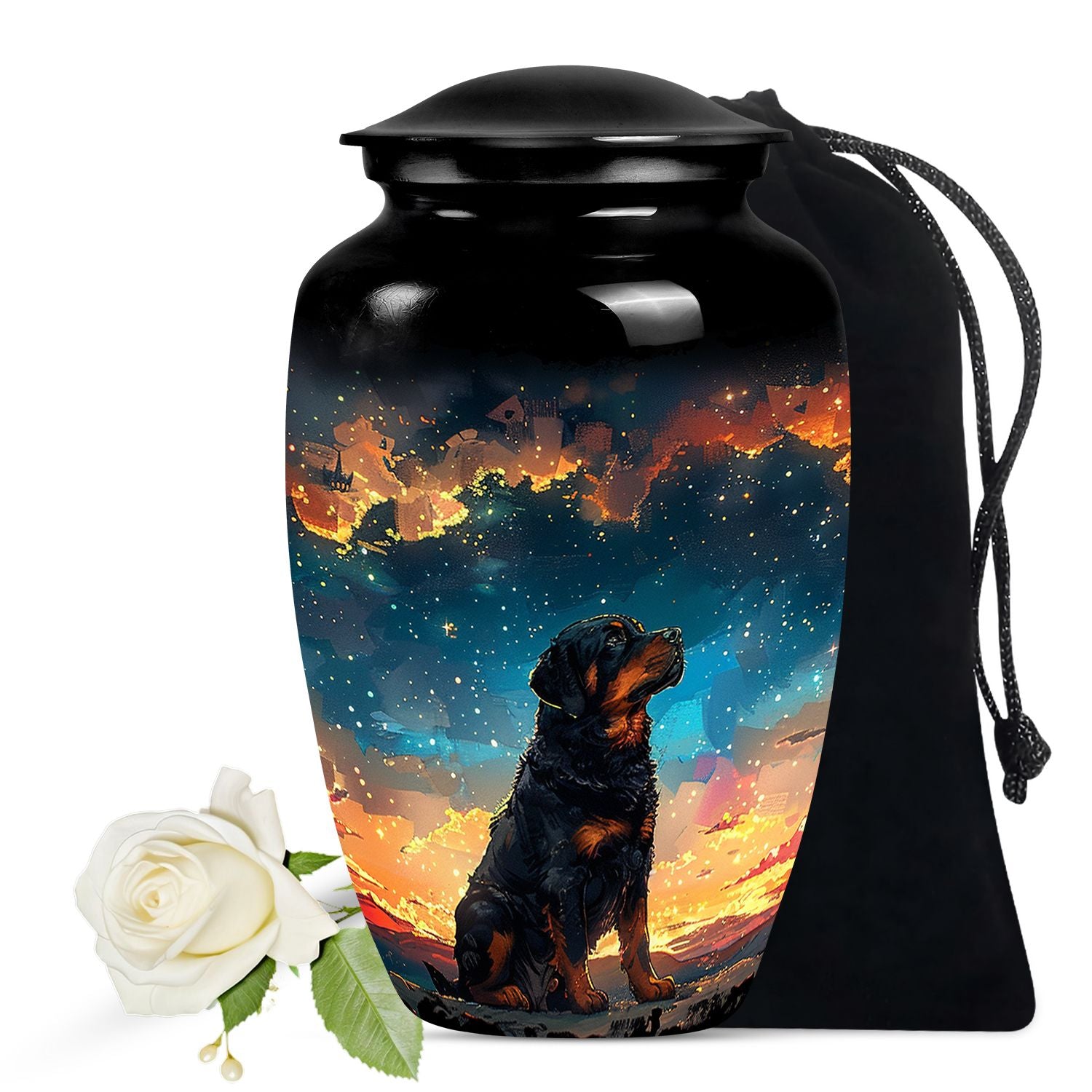 Rottweiler Dog Pet Cremation Medium Urn