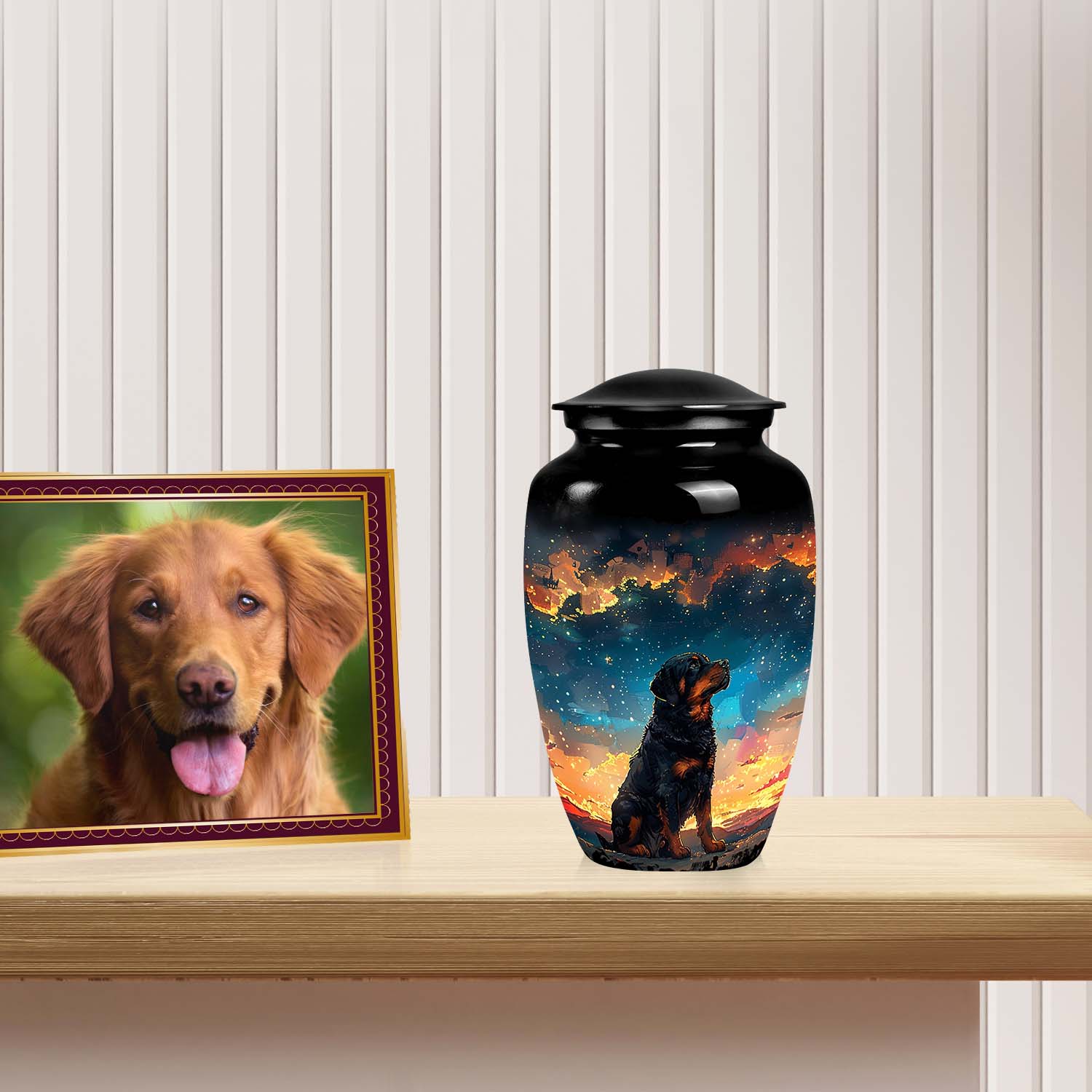 Rottweiler Dog Pet Cremation Medium Urn