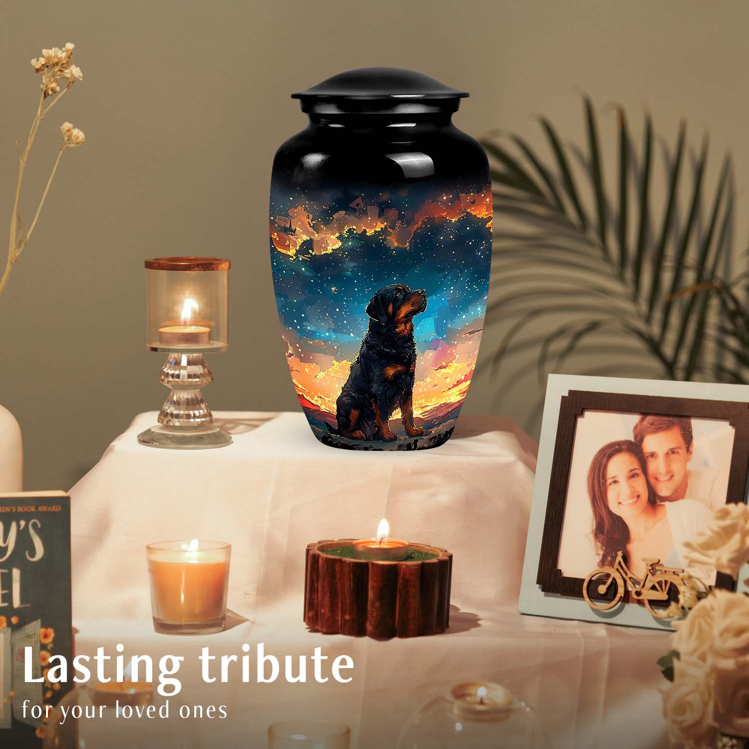 Rottweiler Dog Pet Cremation Medium Urn