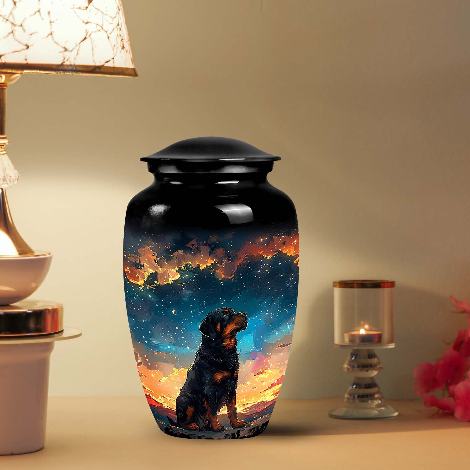 Rottweiler Dog Pet Cremation Medium Urn