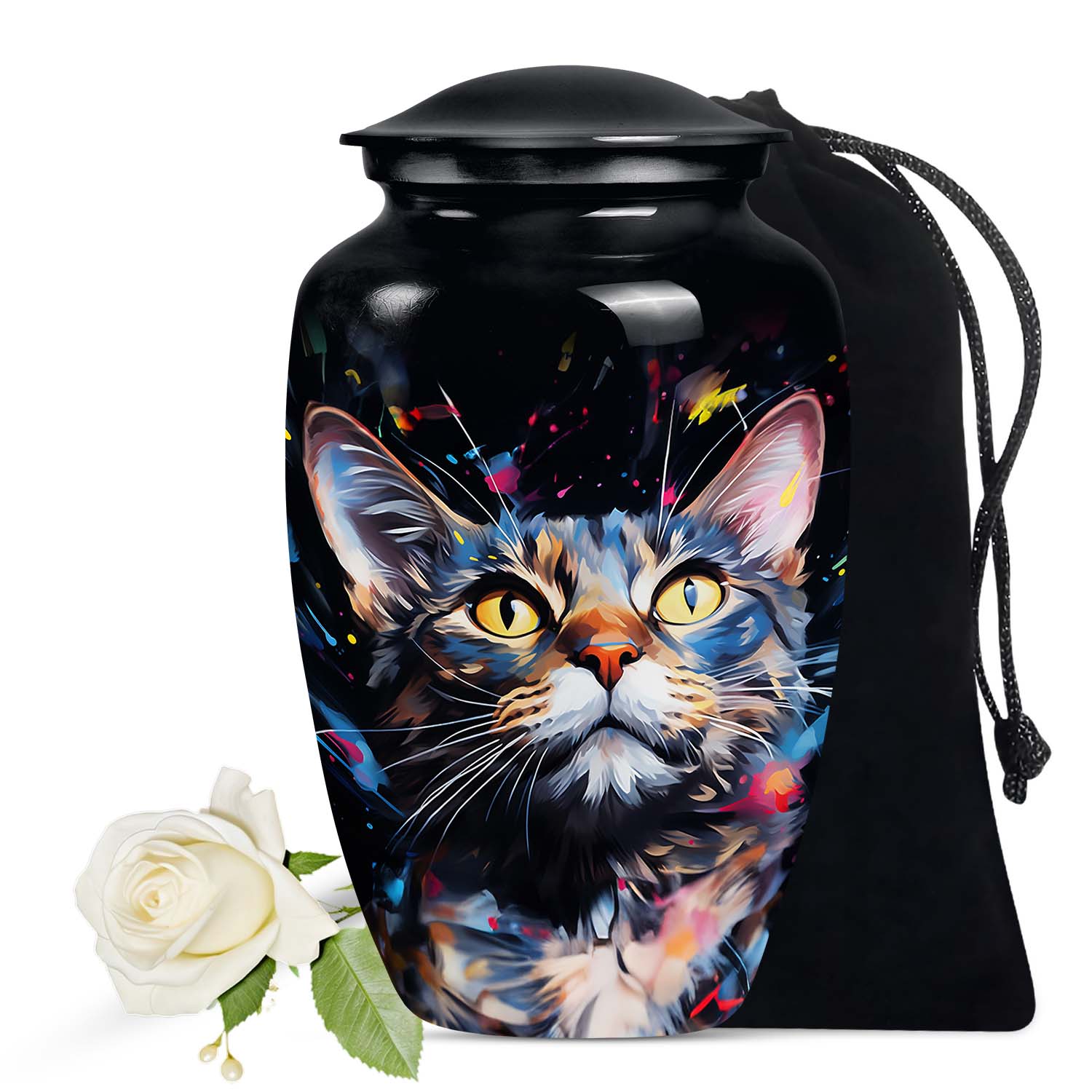 Tabby Cat Pet Cremation Urn for Ashes Memorial Urn