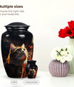 Cat Memorial Urn for Ashes with Fiery Theme